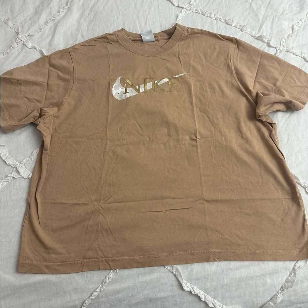 Nike Tan T-Shirt with Logo